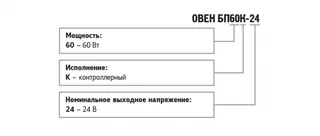 Обозначение при заказе БП60К